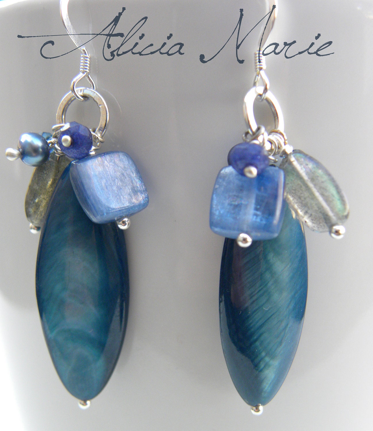 Before the Storm Cluster: Mother of Pearl and Gemstone Cluster Earrings
