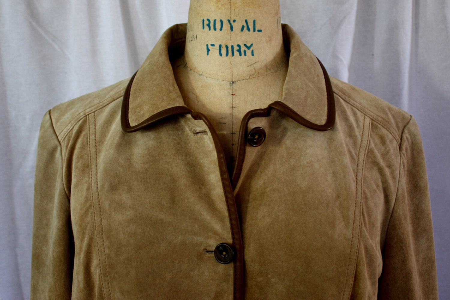 Seattle Suede Leather Jacket, Eddie Bauer, vintage 1980s or 1990s, size medium (8-12)