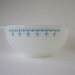 Vintage Pyrex 2.5 Quart Princess Mixing Bowl, Blue on White, Snowflake Garland Design, Excellent Condition