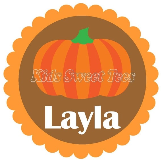 Autumn personalized pumpkin - digital image - Halloween - Fall - Thanksgiving Il_570xn