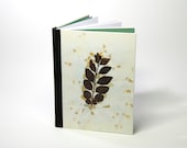 Handbound notebook (lined) with a unique vintage print of dried plants: Ligustrum