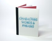 Handbound notebook (lined), with typographic cover design