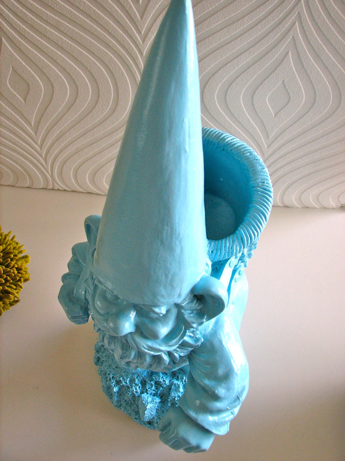 RESERVED 4 Stan and Dan Tubble the Gnome 18 inch with basket & stick in a pretty light blue