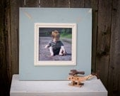 distressed handmade picture frame with beaded trim