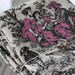 Black and White Toile Napkins with Pink Accents, Set of 4