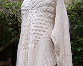 Handknitted Long Sleeved Bolero/Shrug/Cardigan, Women Sweater, White Caridigan, Women Bolero, UK Seller