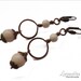 white agate striped agate and copper earrings designed and made by lunambra