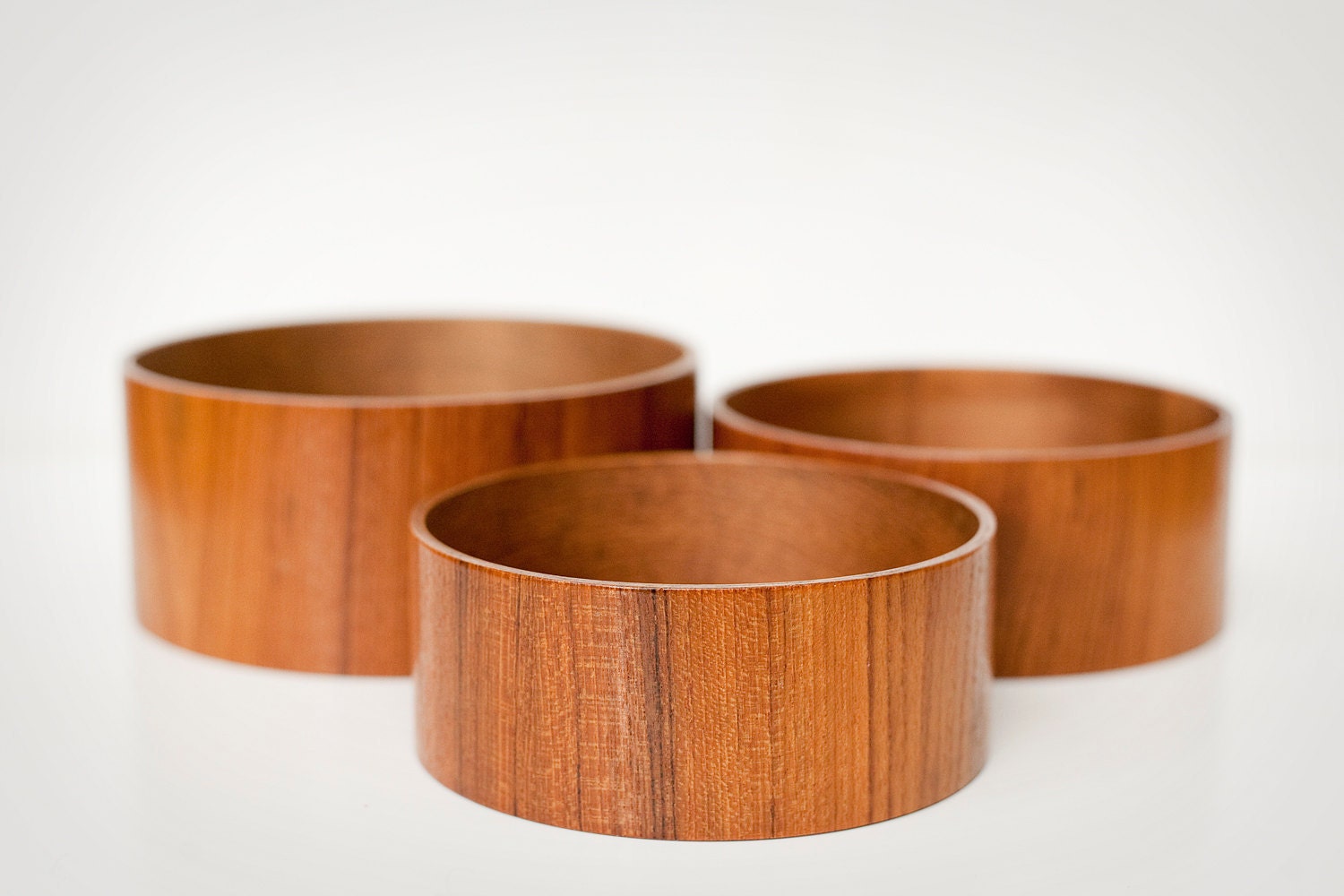 Set of 3 Wooden Nesting Bowls, Vintage Woodcrest Bowls