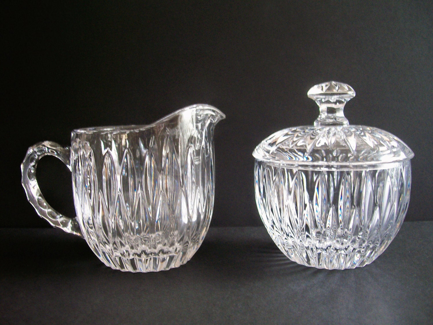 Princess House Crystal Cream and Sugar Set by pluinct on Etsy