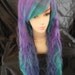 SHOP-WIDE SALE Sea Anemone / Purple, Blue, Sea Green and Teal / Extra Long Wavy Layered Wig