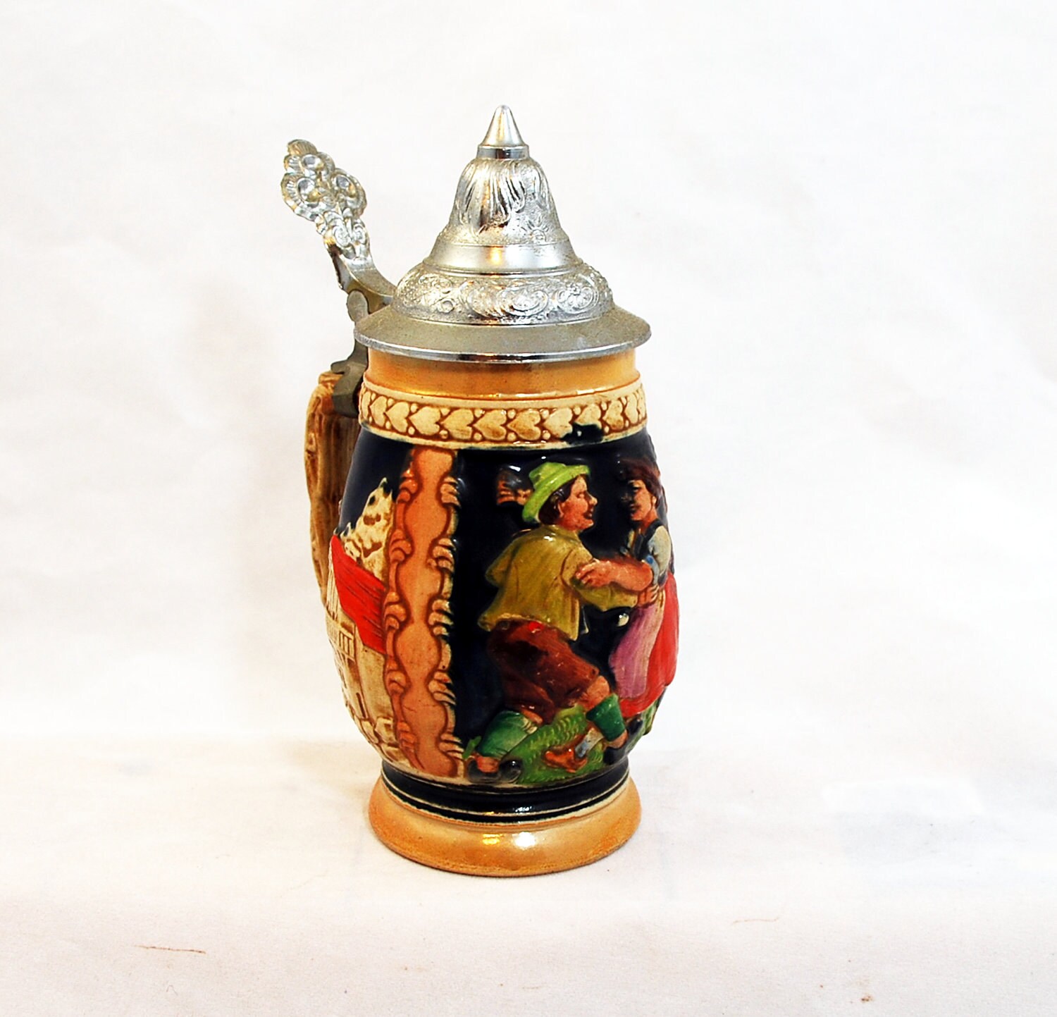 Items similar to Vintage DBGM Small Ceramic Beer Stein Pewter Lid