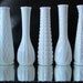 Set of 5 Vintage White Milk Glass Bud Vases - Instant Collection