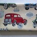 Vroom Vroom.....Classic Automobiles on Beige Fabric