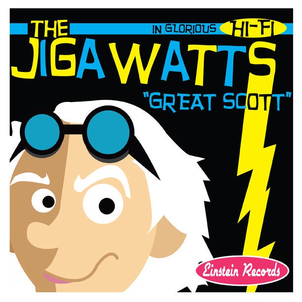 Doc Brown & The Jigawatts Album Cover - Original Artwork - 8.5" x 8.5" Back To The Future Print