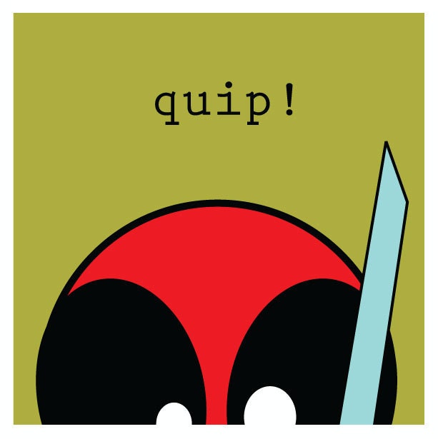 DeadPool Hero Square - Original 8.5" x 8.5" Marvel Comics print The Merc With a Mouth