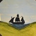 Lighthouse and Sail Ship Ocean Scene Original Folk Art Painted Wood Plaque