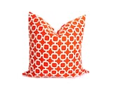 Lumbar Pillow Cover Orange and White ONE 16x20