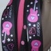 Rockstar Pink and Black Streamer Bow with Guitar Ribbon
