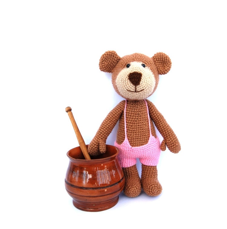 Items similar to stuffed teddy bear, amigurumi, crocheted ...