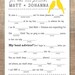 Baby Shower Advice Card - Mad Libs (Yellow Birds)