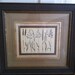 Vintage Wooden Framed Black & White Print of 8 Grasses