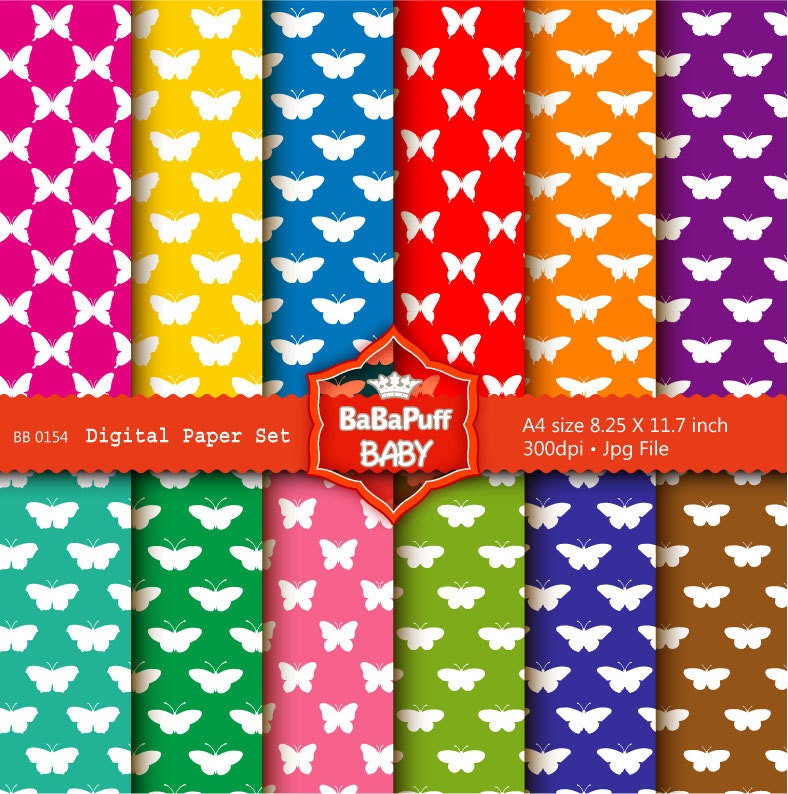 Butterfly Digital Papers ---- Personal and Small Commercial Use ---- BB 0154