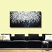 Abstract Acrylic Painting on large Canvas Squares Art Deco Tree Blossom Black and White Thick Textured 3D NEW FREE SHIPPING 44 x 24"