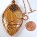 Cream and Brown Picture Jasper Marquise Wire Wrapped Pendant in Copper