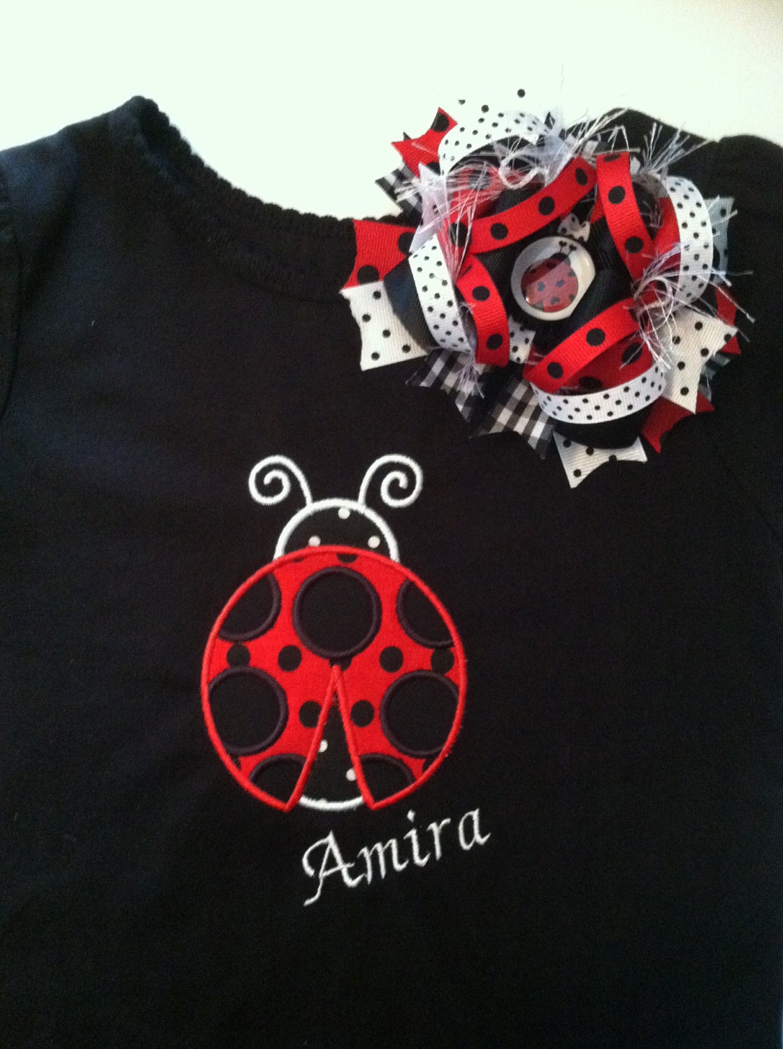 Ladybug shirt and bow