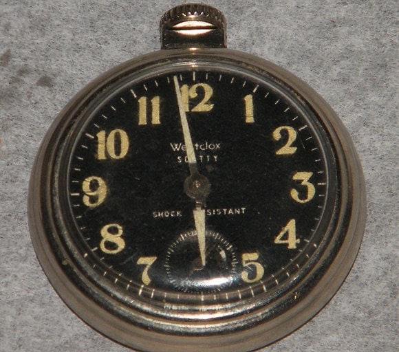 WestClox Scotty Shock Resistant Black Sub by collectibletimepiece