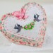 Love - cross stitch valentine heart with two little birds (romantic)  - decoration easter tree