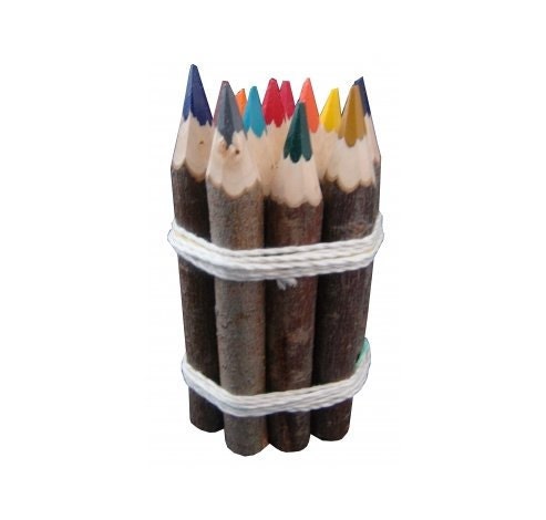 Colored Wooden Pencils.12 big pencils made of natural Distressed wood - Ready to Ship