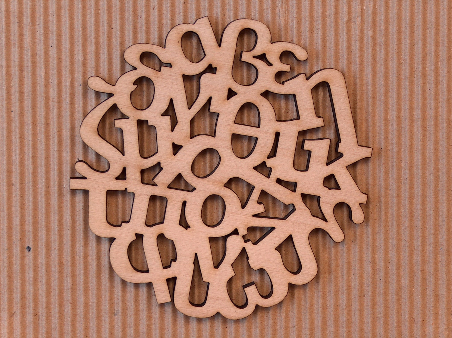 Greek Alphabet wooden coasters set