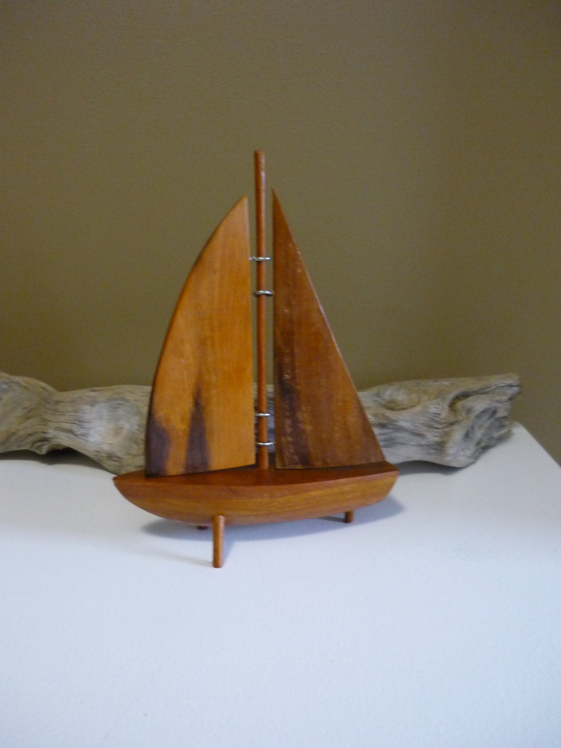 Vintage Mid Century Modern teak sailboat/home decor
