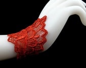 Romantic Lace Cuff Bracelet Gauntlet Available in 5 COLORS - Red, Black, Blue, White, Purple - Wedding, Lolita, Gothic, Lingerie, Fashion - Arthlin