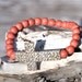 Yellow, Coral or Pink rhinestone sideways cross beaded bracelets