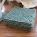 Green Organic Cotton Knit Coasters (Set of 6)///50% OFF Original Price///