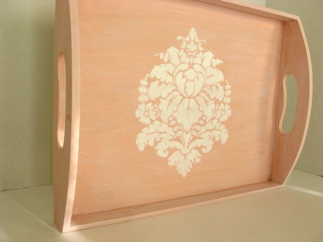 Pink Baroque Shabby Chic Wooden Serving Tray
