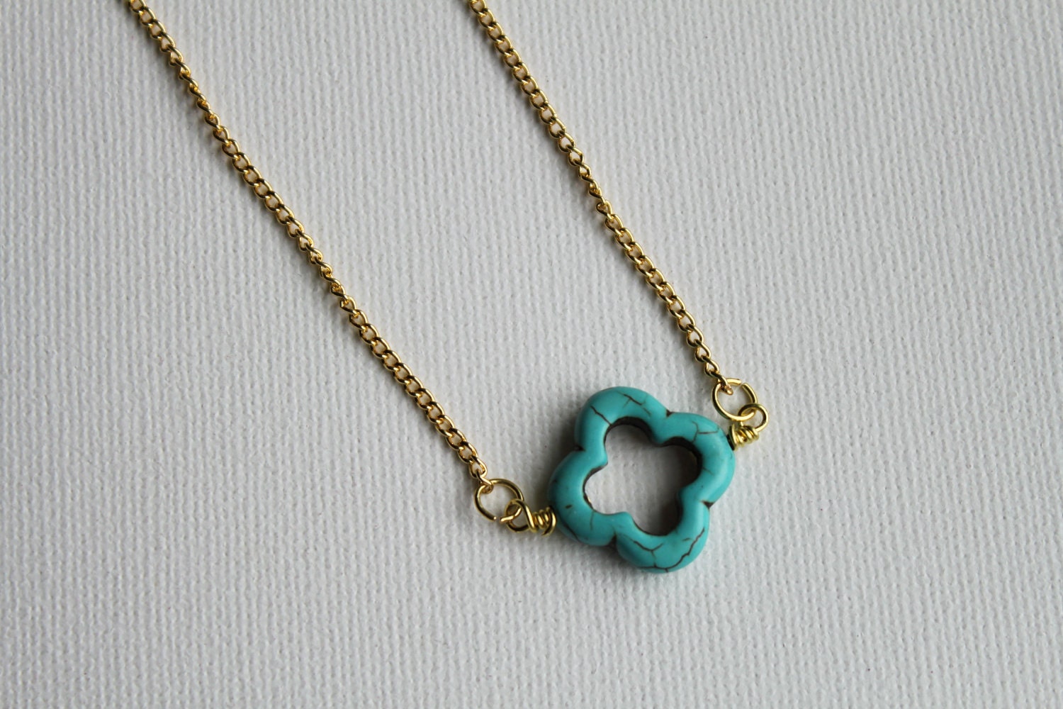 The Delicates - Simple, modern gold filled chain anchored with howlite clover