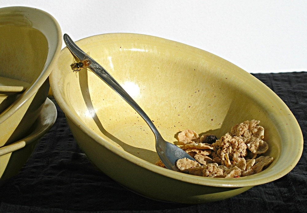 Bowls, Set of four in Yellow Tectonic: