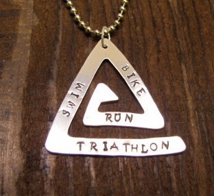 TRIATHLON - swim, bike, run Pendant and necklace