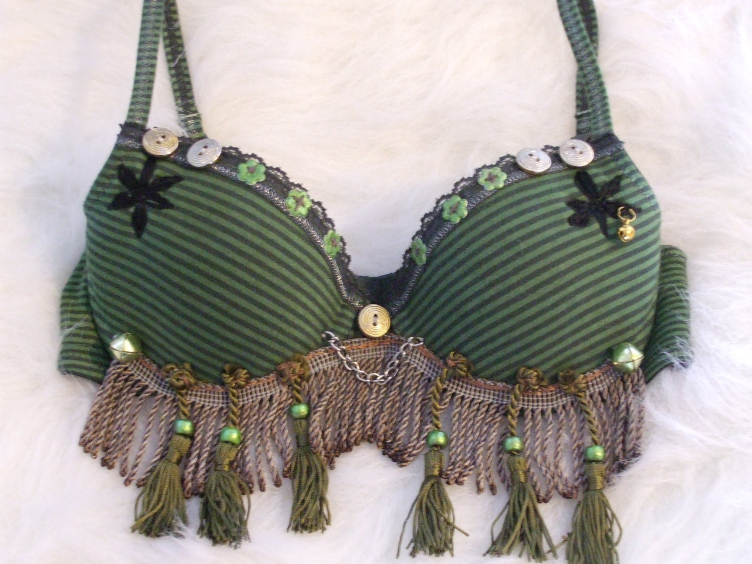 Belly dance bra in green