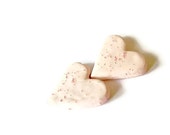 Pink Ceramic Hearts Small Pottery Jewelry Supplies with Unique Dots