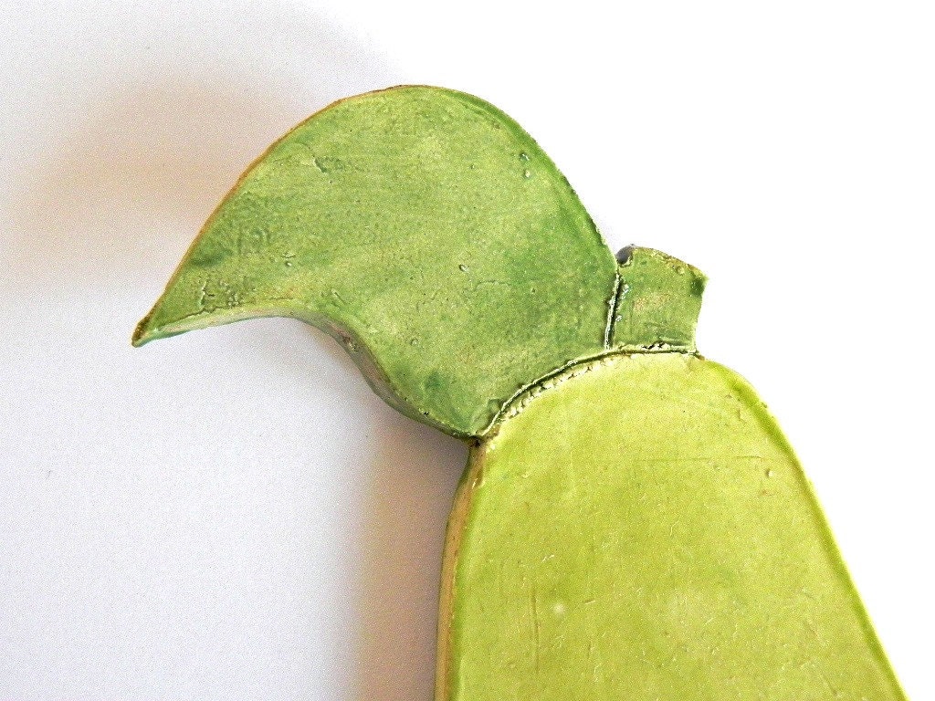 Ceramic Pear Plate Green Dish Fruit Spoon Rest Eco Friendly Material