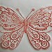 Rustic Butterfly Ceramic Plate, White Dish with Red Butterfly, Plate with Romantic Details