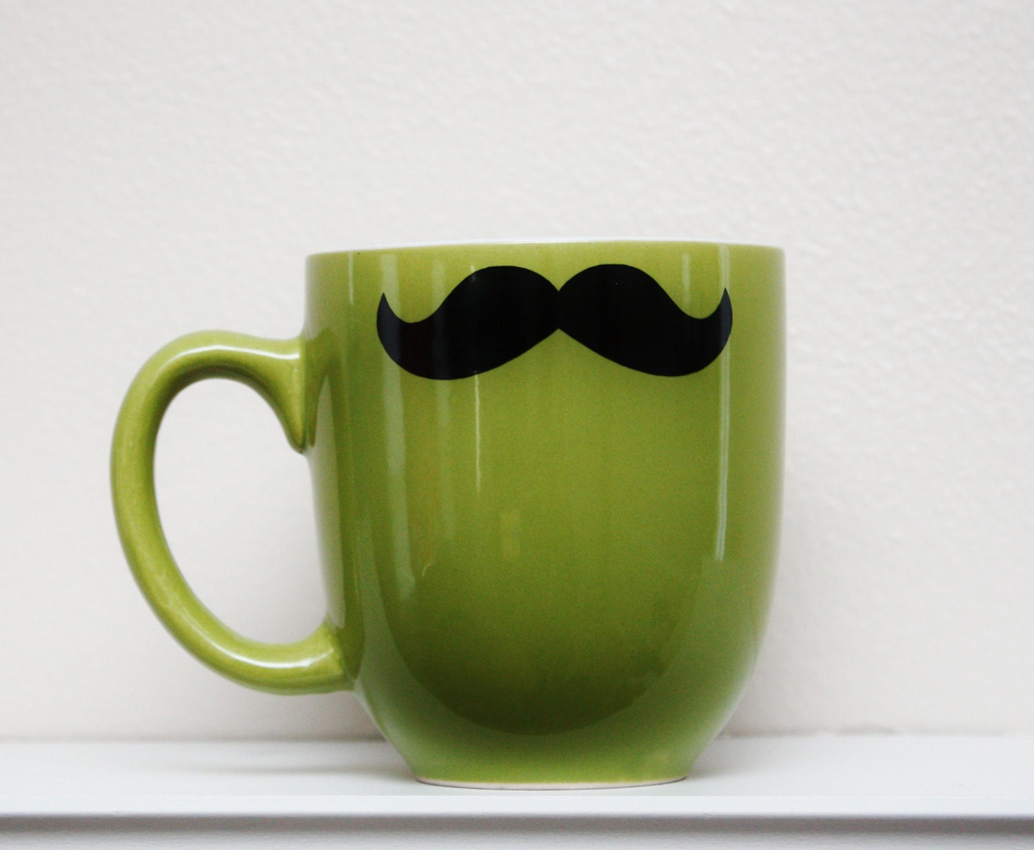 Mustache Mug - Green - Coffee, Tea, Latte