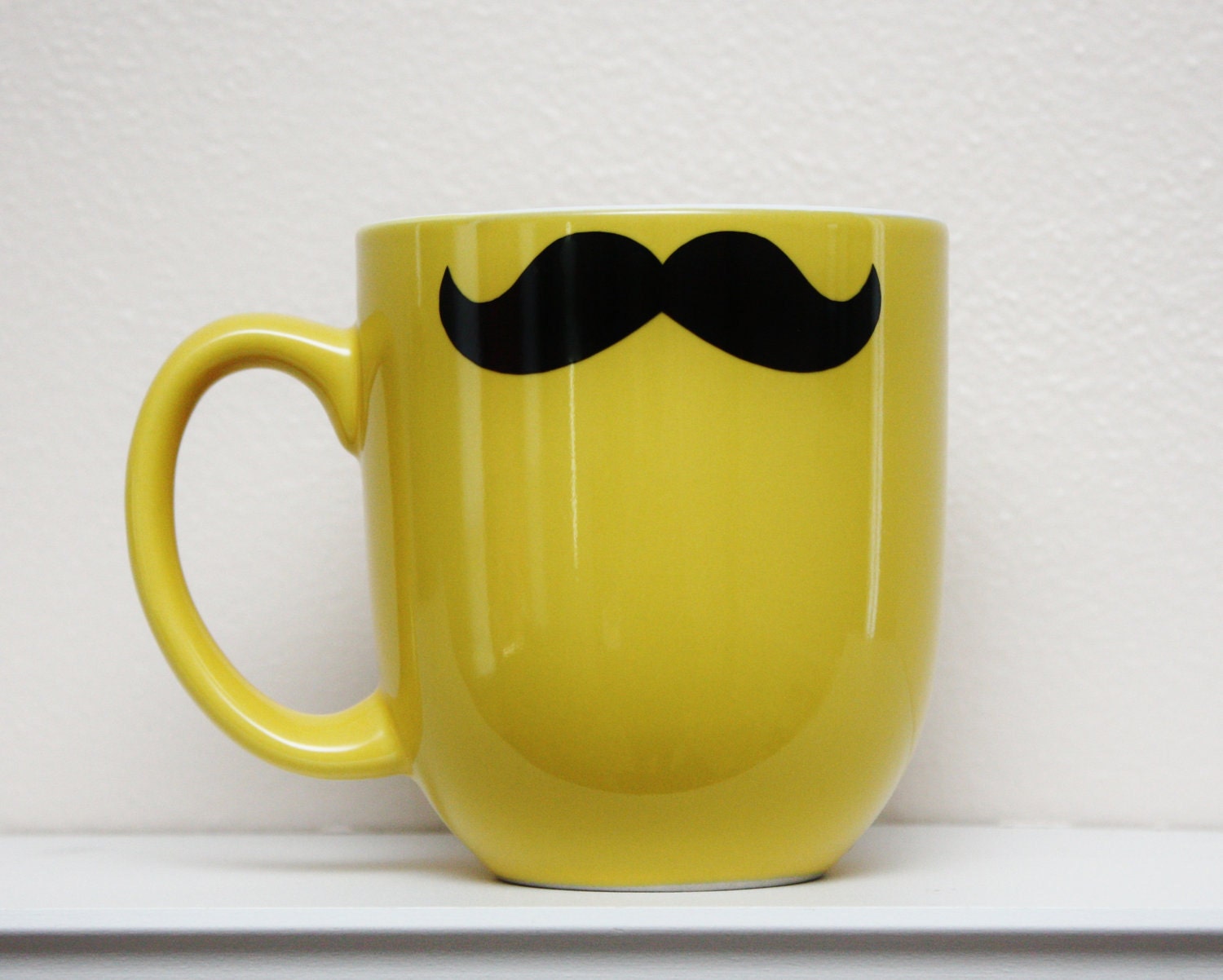 Mustache Mug - Yellow - Coffee, Tea, Latte
