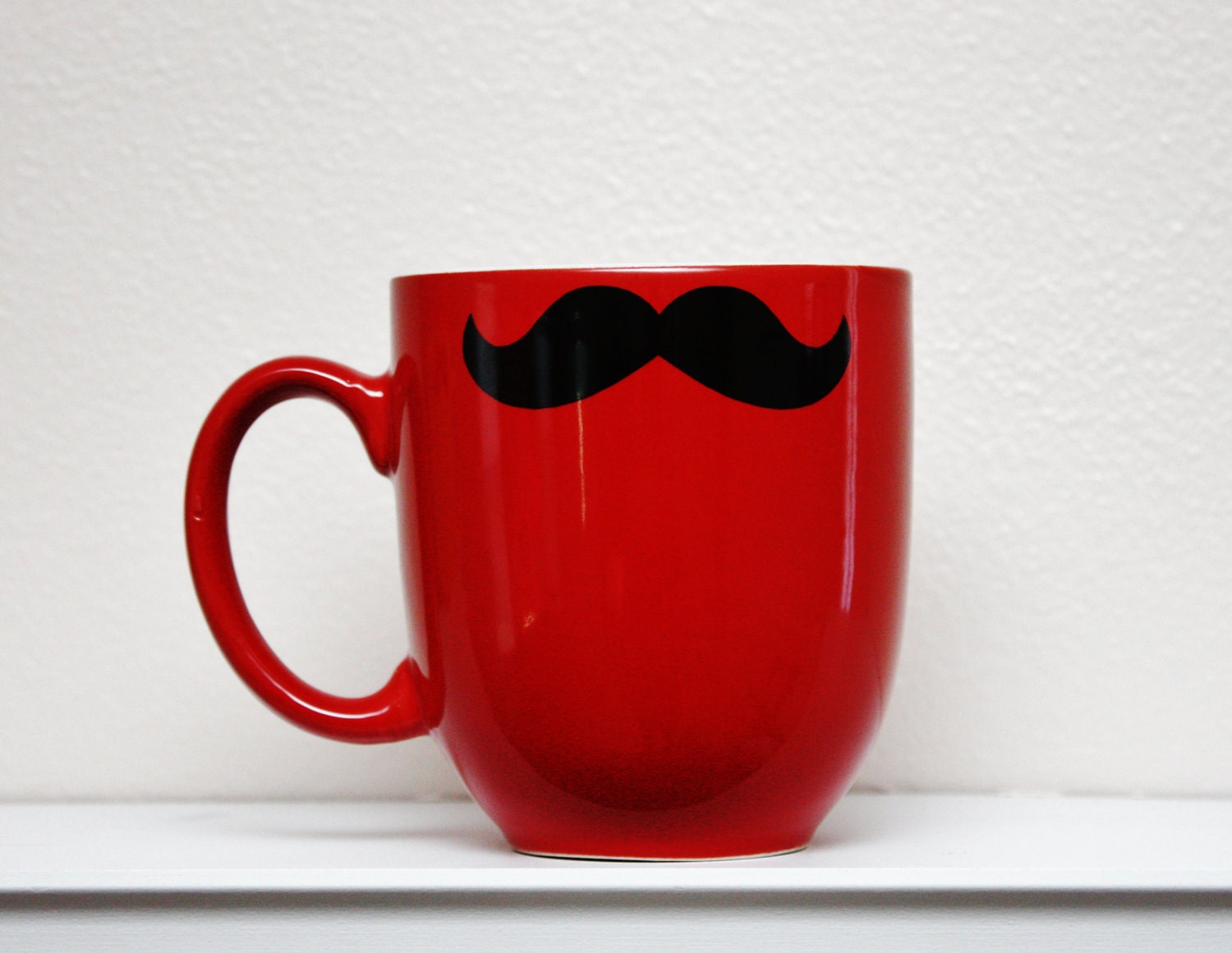 Mustache Mug - Red - Coffee, Tea, Latte