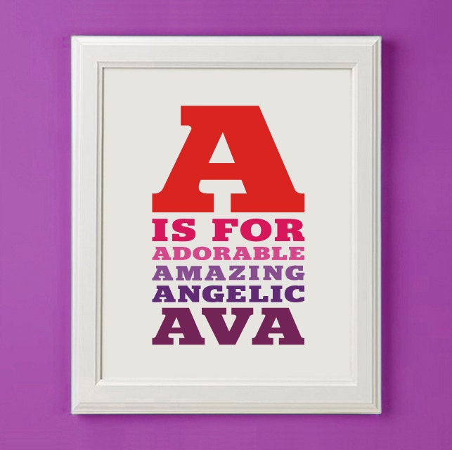 Personalized Children's Name Print for Nursery or Room Decor