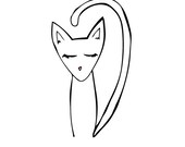 100% PC Recycled CAT Card & Envelope Peaceful Cat Kitten Adorable Note Card